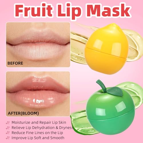 6 PCS Mini Bee Lip Balm Fruit Pot Set for Teens Girls K98258
