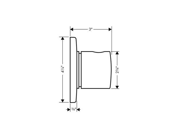 Axor Uno Trio/Quattro Diverter Trim - Chrome S906948
