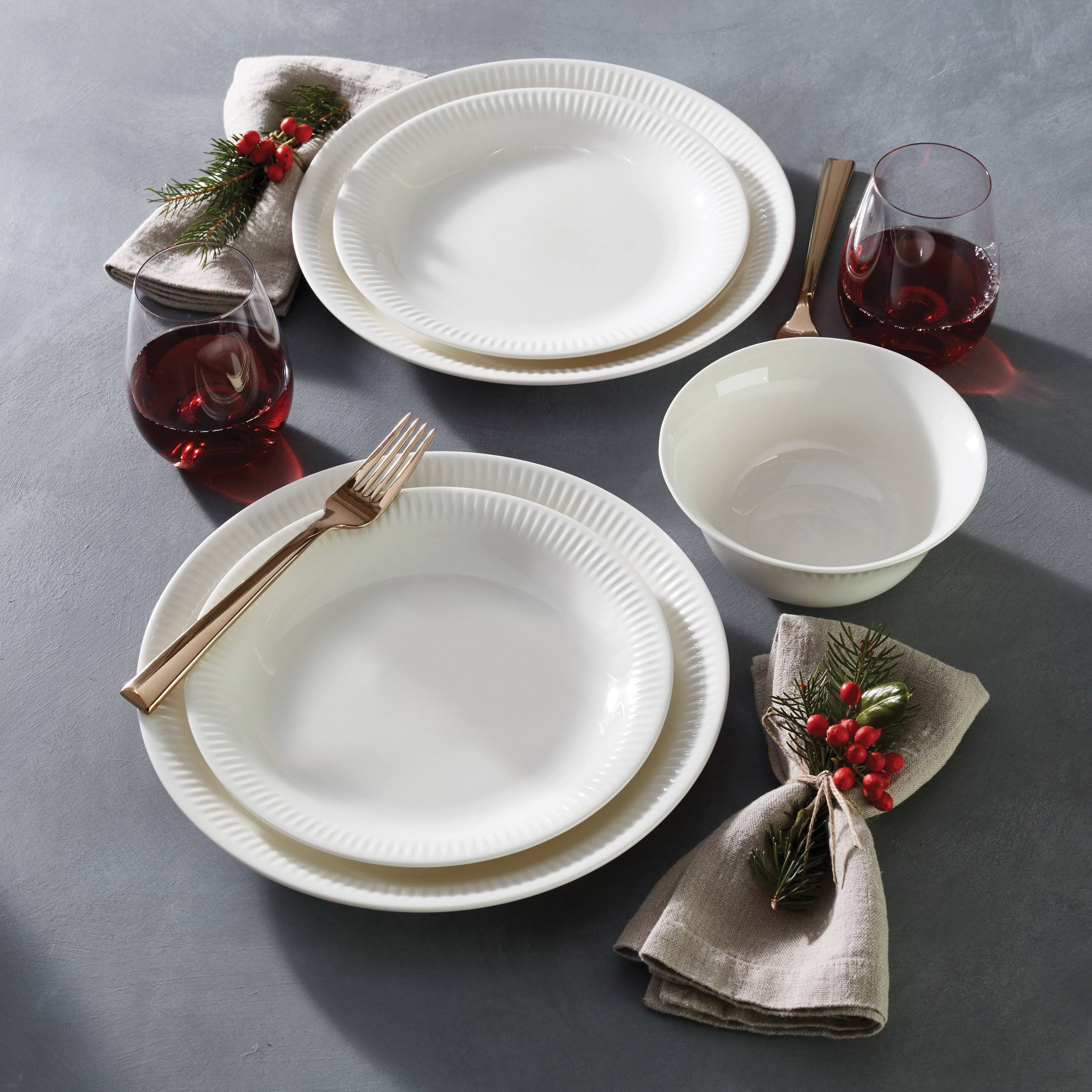 Lenox Profile 12 Piece Dinnerware Set, White L9338