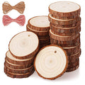 Fuyit Natural Wood Slices 30 Pcs 2.4-2.8 Inches Unfinished Predrilled Wooden Circles for Crafts P544