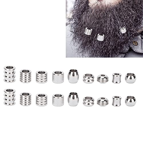 18pcs Stainless Steel Viking Beard Beads for Men L56481