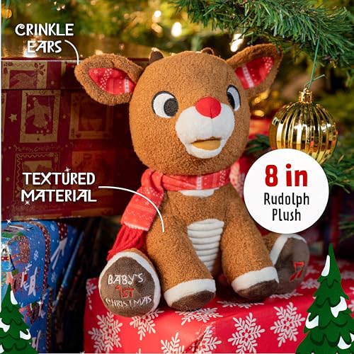 KIDS PREFERRED Santa Claus Rudolph Musical Stuffed Animal Plush, 8 Inches T218638