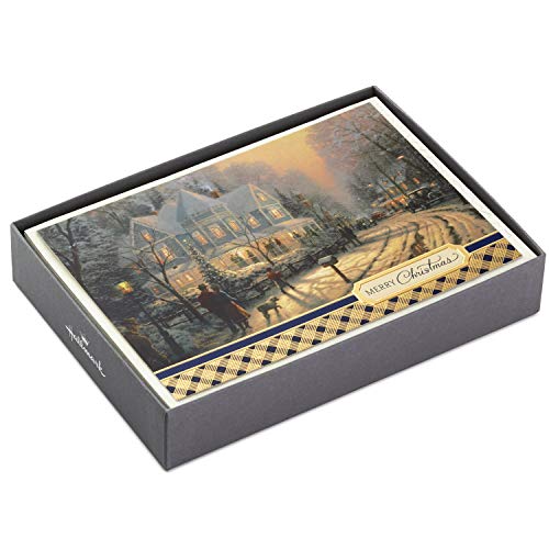 Hallmark Thomas Kinkade Boxed Christmas Cards, Snowy Scenes, 24 Cards with Envelopes E269445