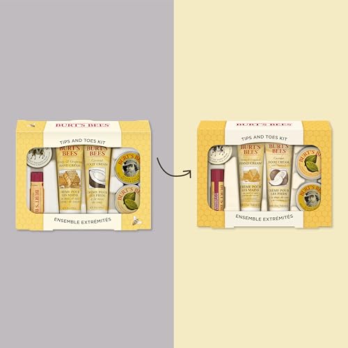 Burt's Bees Tips and Toes Set, 6 Travel Size Products in Gift Box T6935