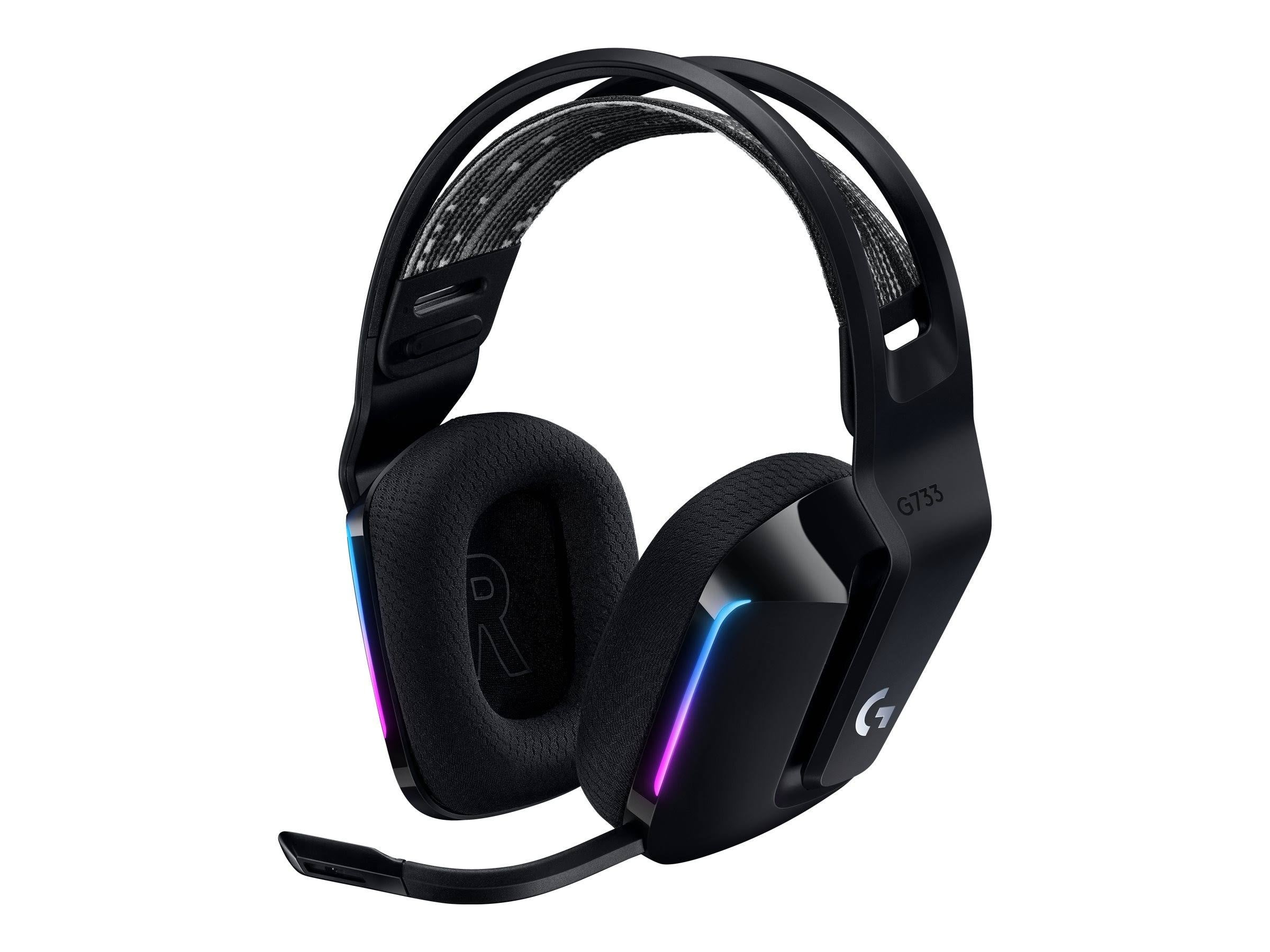 Logitech G733 Lightspeed Wireless RGB Gaming Headset, Black - Megean