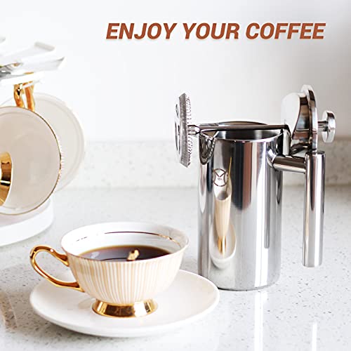 French Press Coffee Maker 350ML Stainless Steel Thermal H244884