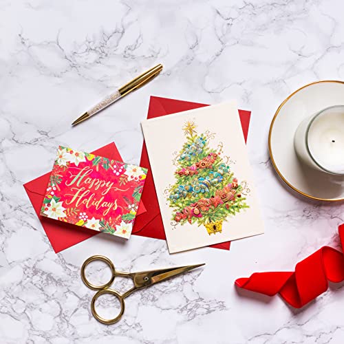 Papyrus Christmas Cards with Envelopes, Peace and Happiness, 12-Count B82192