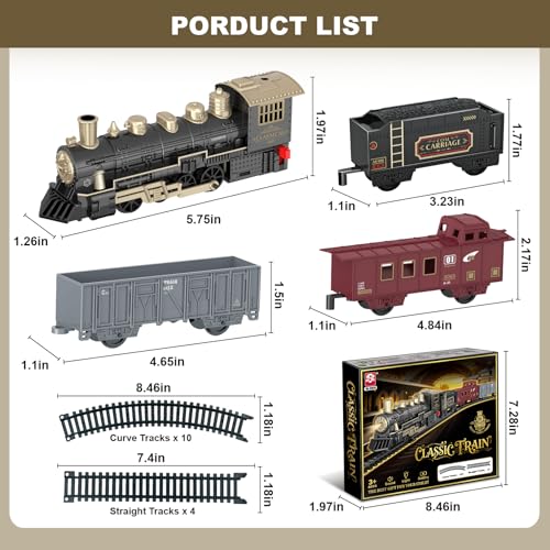 JUQU Christmas Train Set for Kids Ages 3-8 with Remote Control, Lights & Sounds X829788