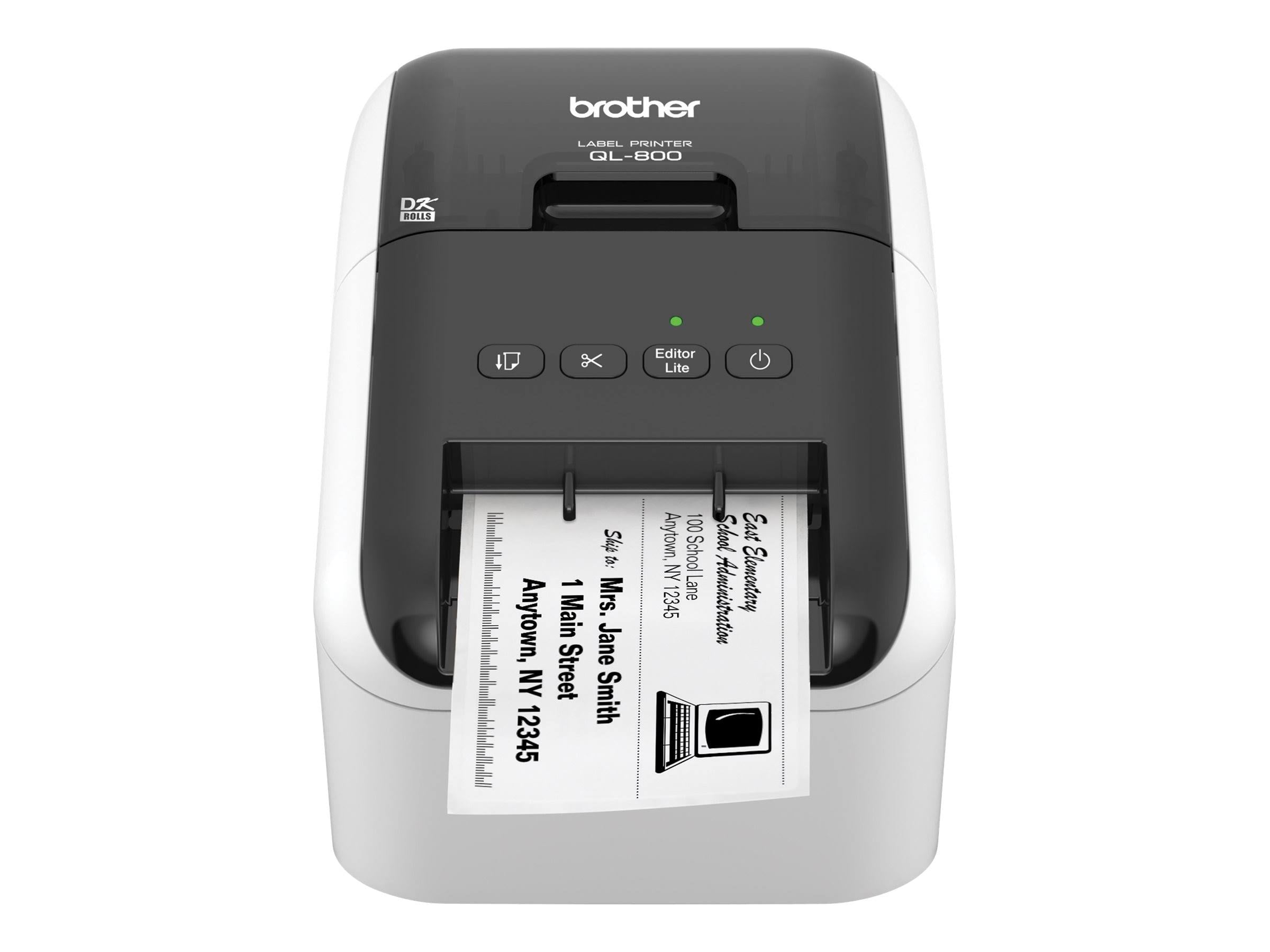 Brother QL-800 Monochrome Direct Thermal Label Printer - Black/White - Avayadevconnect