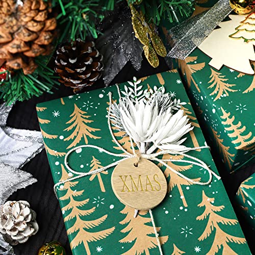 RUSPEPA Christmas Wrapping Paper Jumbo Roll Kraft Paper, Christmas Tree Design, 30 in x 100 ft U53088