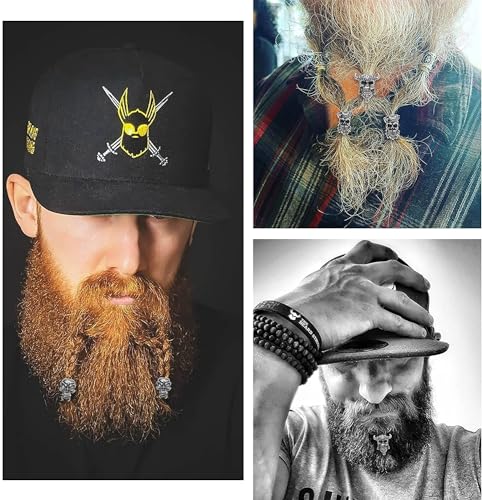18pcs Stainless Steel Viking Beard Beads for Men L56481