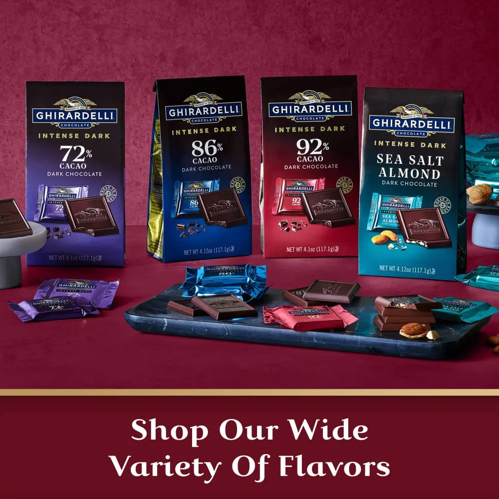 GHIRARDELLI Intense Dark Chocolate Bar, 92% Cacao, 3.17 oz (Pack of 12) D269