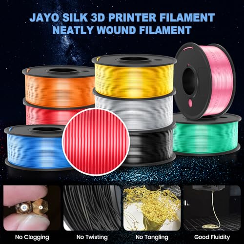 JAYO 3D Printer Filament Bundle, PLA Silk Multicolor 1.75mm, 8 Rolls 2kg G112230