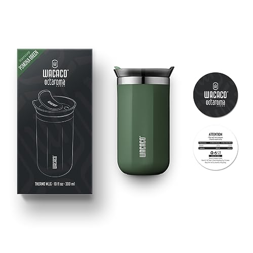 WACACO Octaroma Classico Vacuum Insulated Coffee Mug, Double-wall Stainless Steel, 6 fl oz, Carmine Red Z33030