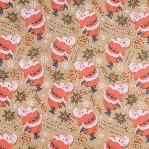 RUSPEPA Christmas Wrapping Paper Jumbo Roll Kraft Paper, Christmas Tree Design, 30 in x 100 ft U53088