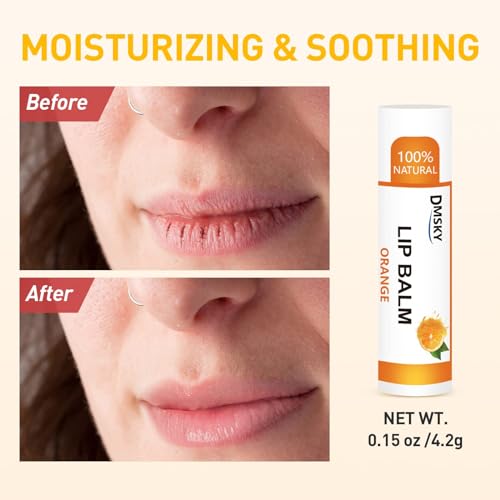 DMSKY Natural Lip Balm Bulk 36 Pack with Vitamin E and Coconut Oil, 12 Flavors L77674