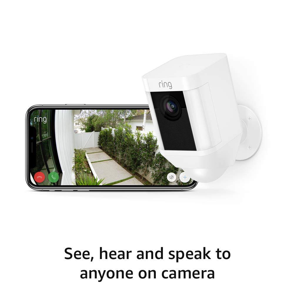 Ring Spotlight Cam Battery HD Security Camera with Two-Way Talk and Siren, Works with Alexa, Black E2911