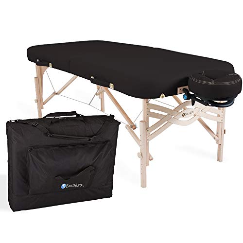 EARTHLITE Premium Portable Massage Table Package SPIRIT with Flex-Rest Face Cradle & Strata Face Pillow, Carry Case, Made in USA E382