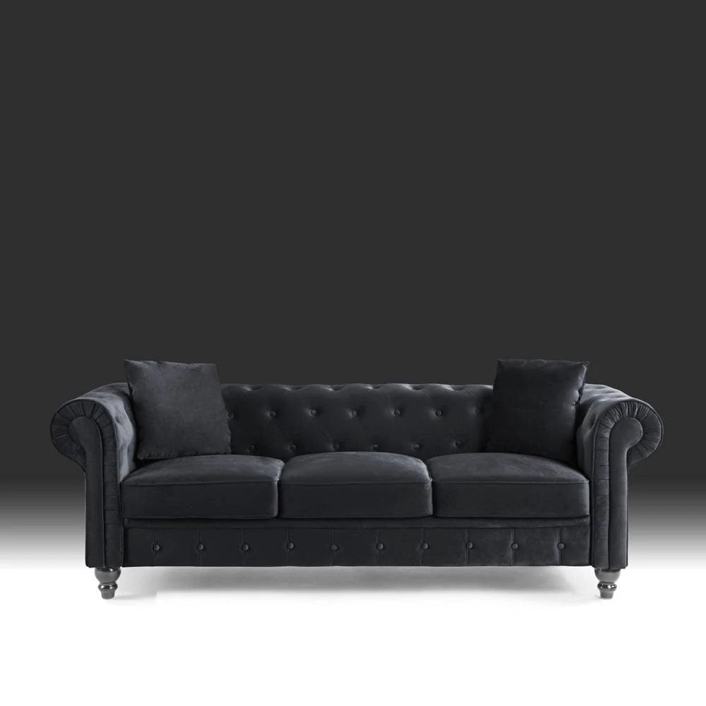 Microfiber Chesterfield Sofa Purple K8774