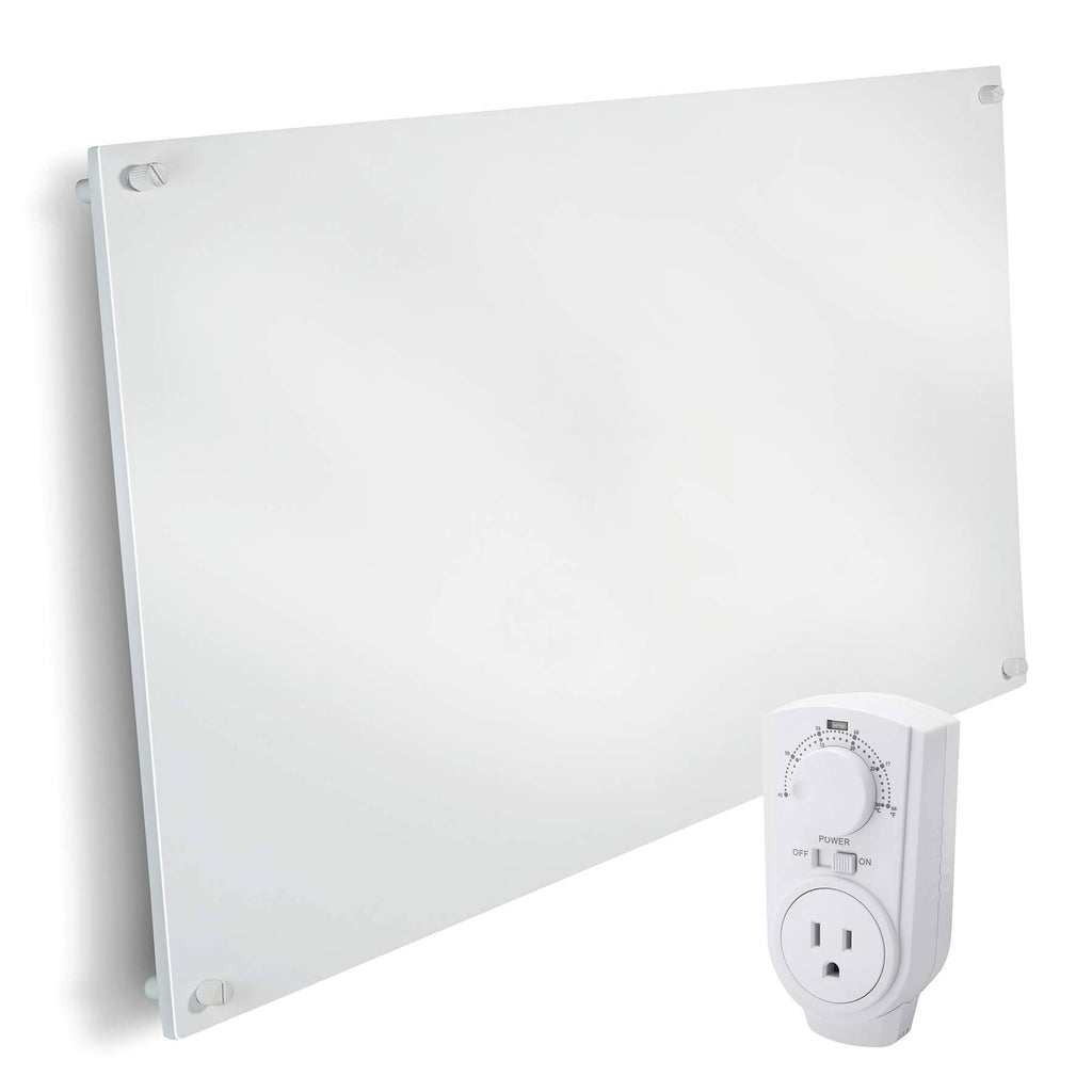 EconoHome Wall Mount Space Heater Panel - with Thermostat - 600 Watt Convection Heater - Ideal for 200 Sq ft Room - 120V Electri
