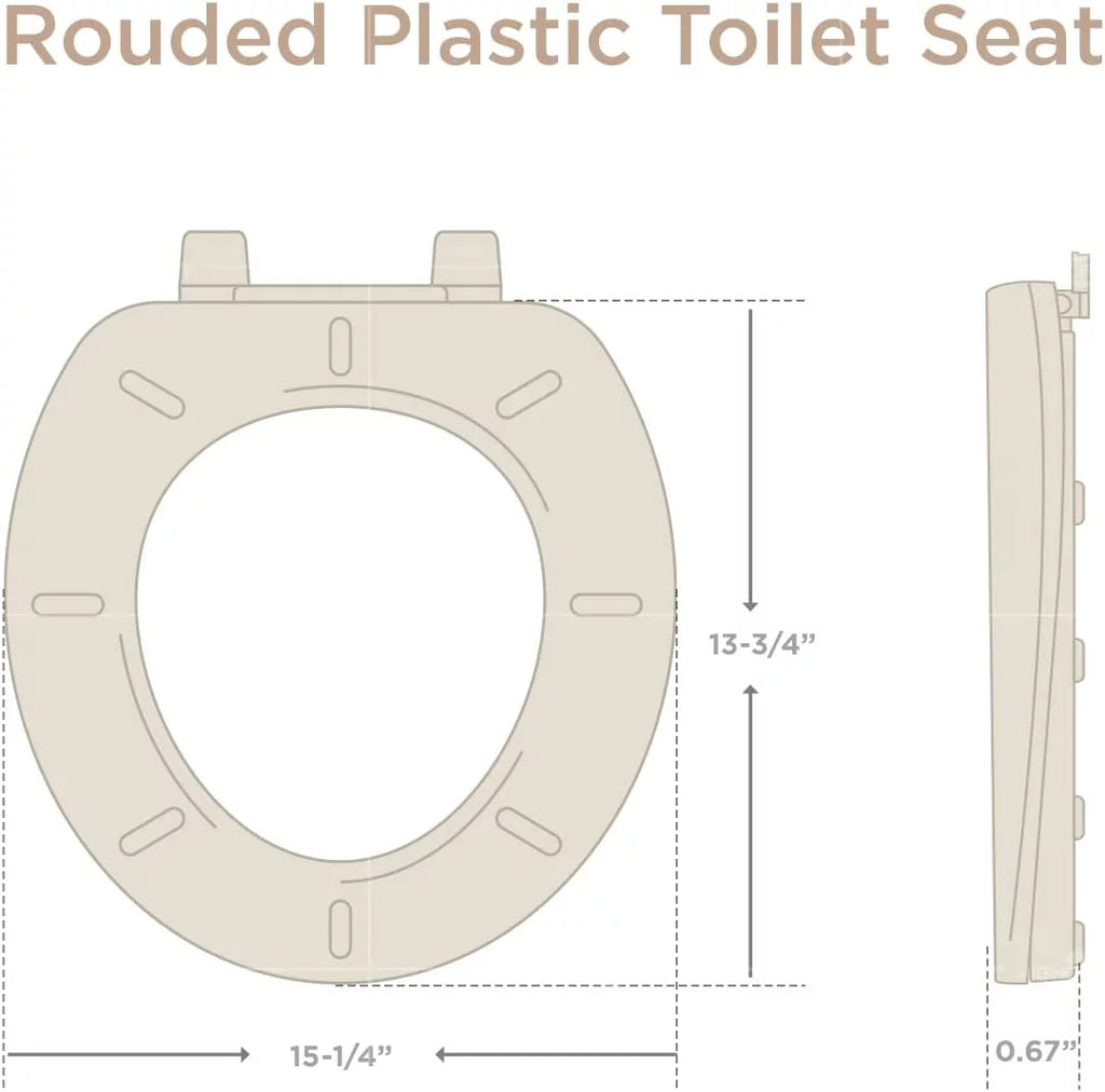 B4TSPR Round Plastic Toilet Seat Slow Close Easy Remove O175292