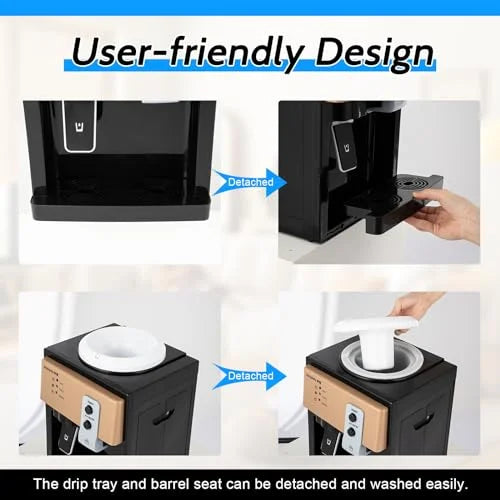 110V Desktop Electric Water Dispenser Countertop Hot Cold Water Cooler Dispenser Portable Drinking Machine Top Loading for Kitchens Offices Dorms Homes