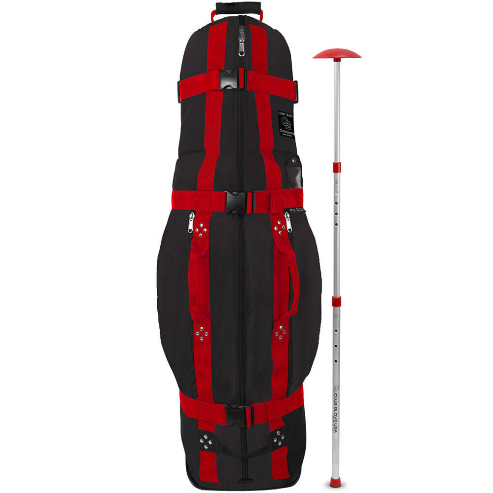 Club Glove Last Bag Collegiate Travel Bag with Stiff Arm Black/Red - Megean