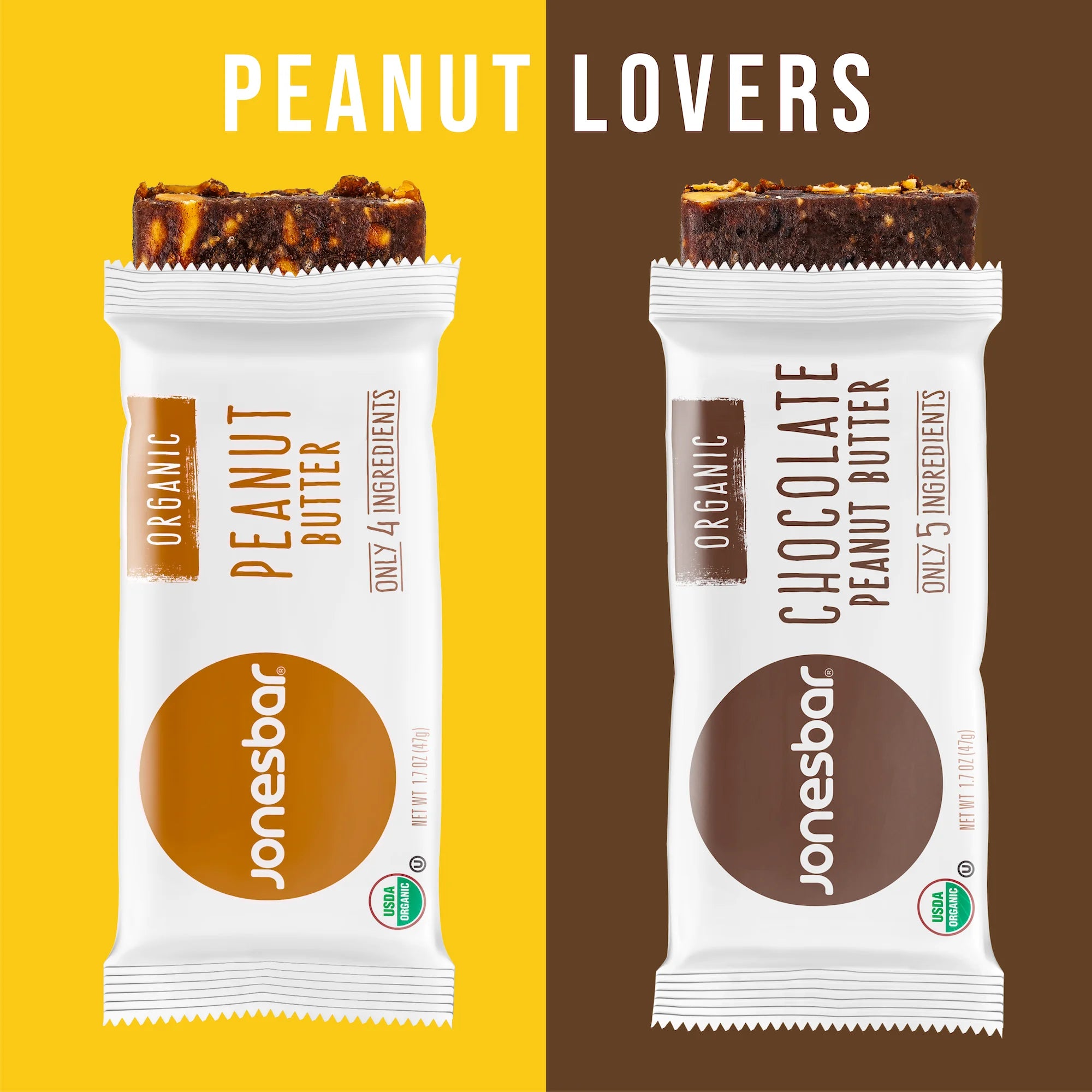 JONESBAR Peanut Lovers Organic Fruit & Nut Bar, 12 Count F440