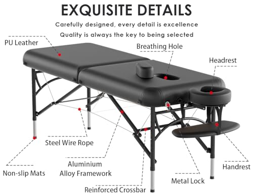 CLORIS 84" Portable Massage Table with Carrying Bag Z191211