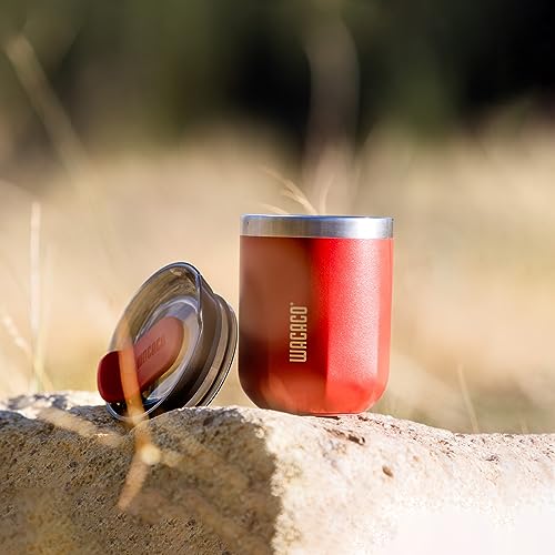 WACACO Octaroma Classico Vacuum Insulated Coffee Mug, Double-wall Stainless Steel, 6 fl oz, Carmine Red Z33030