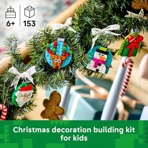 LEGO Christmas Ornament Selection Building Toys, Holiday Crafts for Kids Ages 6+ X24889