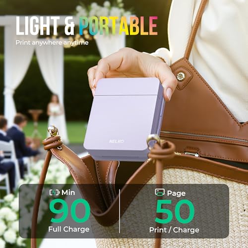 Nelko PP01 Portable Mini Photo Printer for iOS & Android, White Z15552