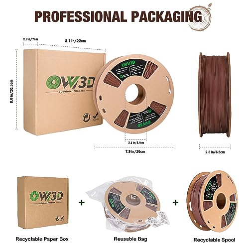 OVV3D Wood PLA Filament Bundle 1.75mm 200g 4 Pack Y521193