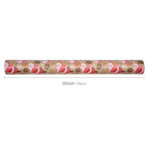 RUSPEPA Christmas Wrapping Paper Jumbo Roll Kraft Paper, Christmas Tree Design, 30 in x 100 ft U53088