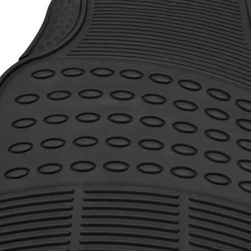 BDK Front Car Rubber Floor Mats 2-Piece Black Beige Gray Heavy Duty V735