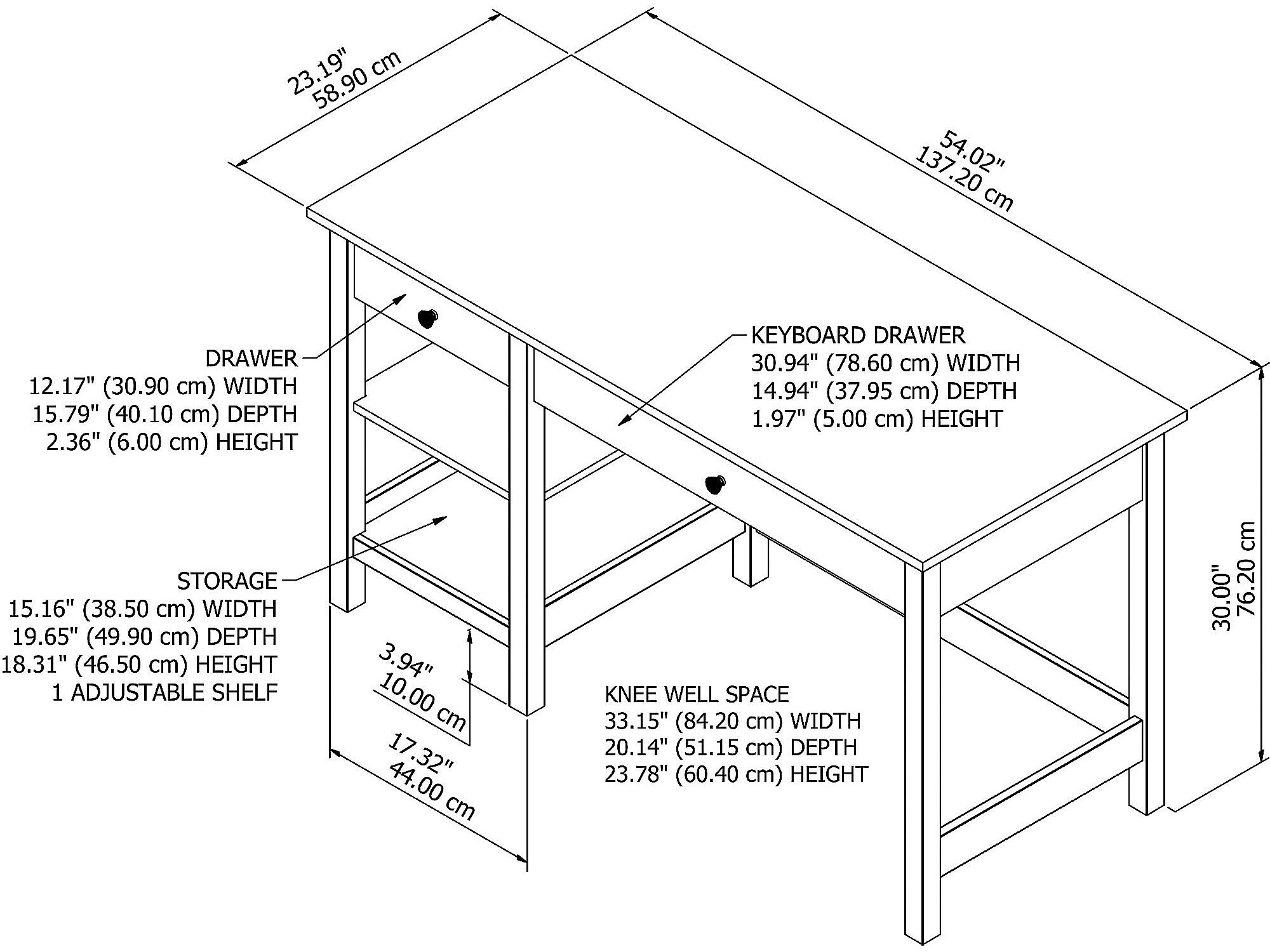 Bush Furniture Mayfield 54W Computer Desk with Shelves Shiplap Gray H7361