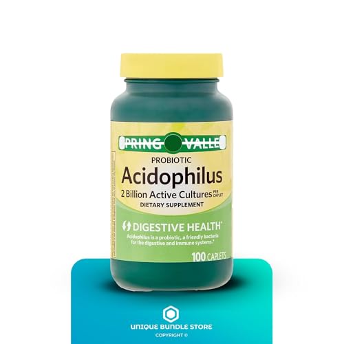Acidophilus Probiotic 100 Caplets Dietary Supplement with 7 Day Pill Organizer, Pack of 2 K454