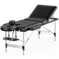 Massage Table Portable 84" Long 24" Wide Professional 3 Sections Reclining Massage Couch, Aluminum Adjustable Esthetician Bed Tattoo Table SPA Lash Salon Bed with Carrying Bag (Black)