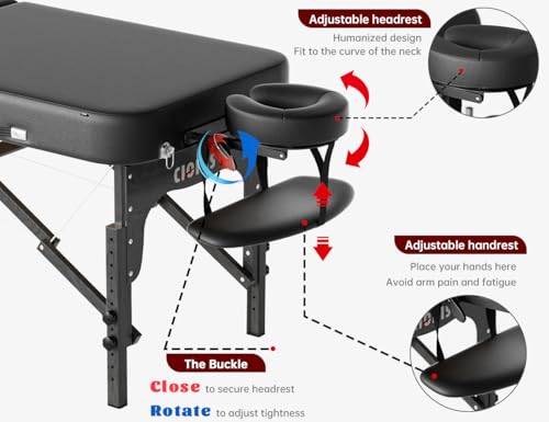 CLORIS 84" Portable Massage Table with Carrying Bag Z191211