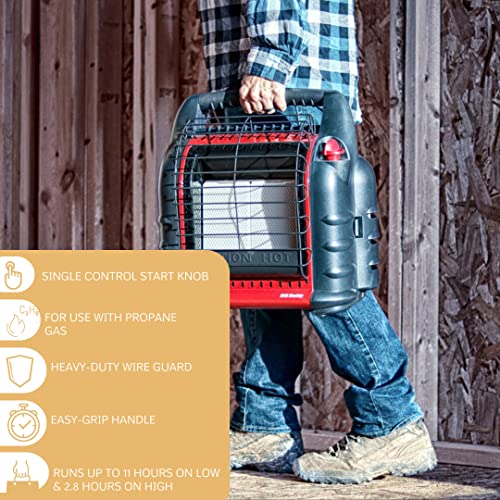 Mr. Heater Portable Big Buddy Propane Heater with 10-Feet Hose and Tank Refill Adapter Bundle P216