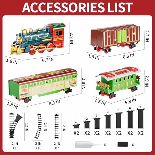 Christmas Train Set with Lights and Sound for Kids Ages 4-8 C174