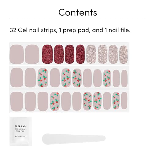 Dashing Diva Gloss Nail Strips Santa Baby - Gel Nail Stickers, 32 Count R845