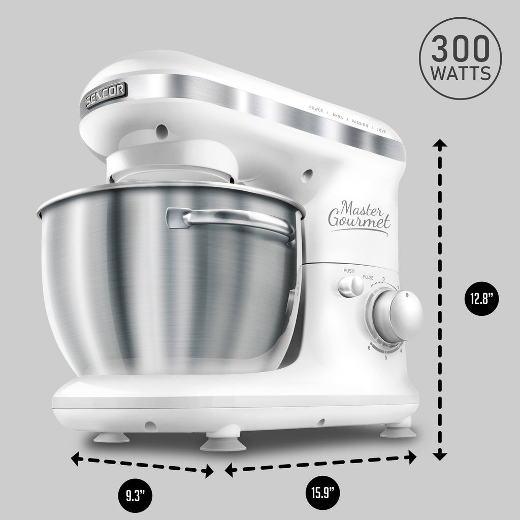 Sencor Stand Mixer with Pouring Shield, Red N9512