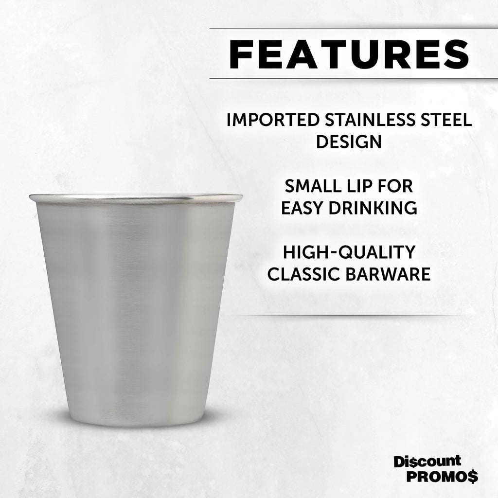 Metal Shot Glasses 2.5 oz Set of 10 Stainless Steel G7125