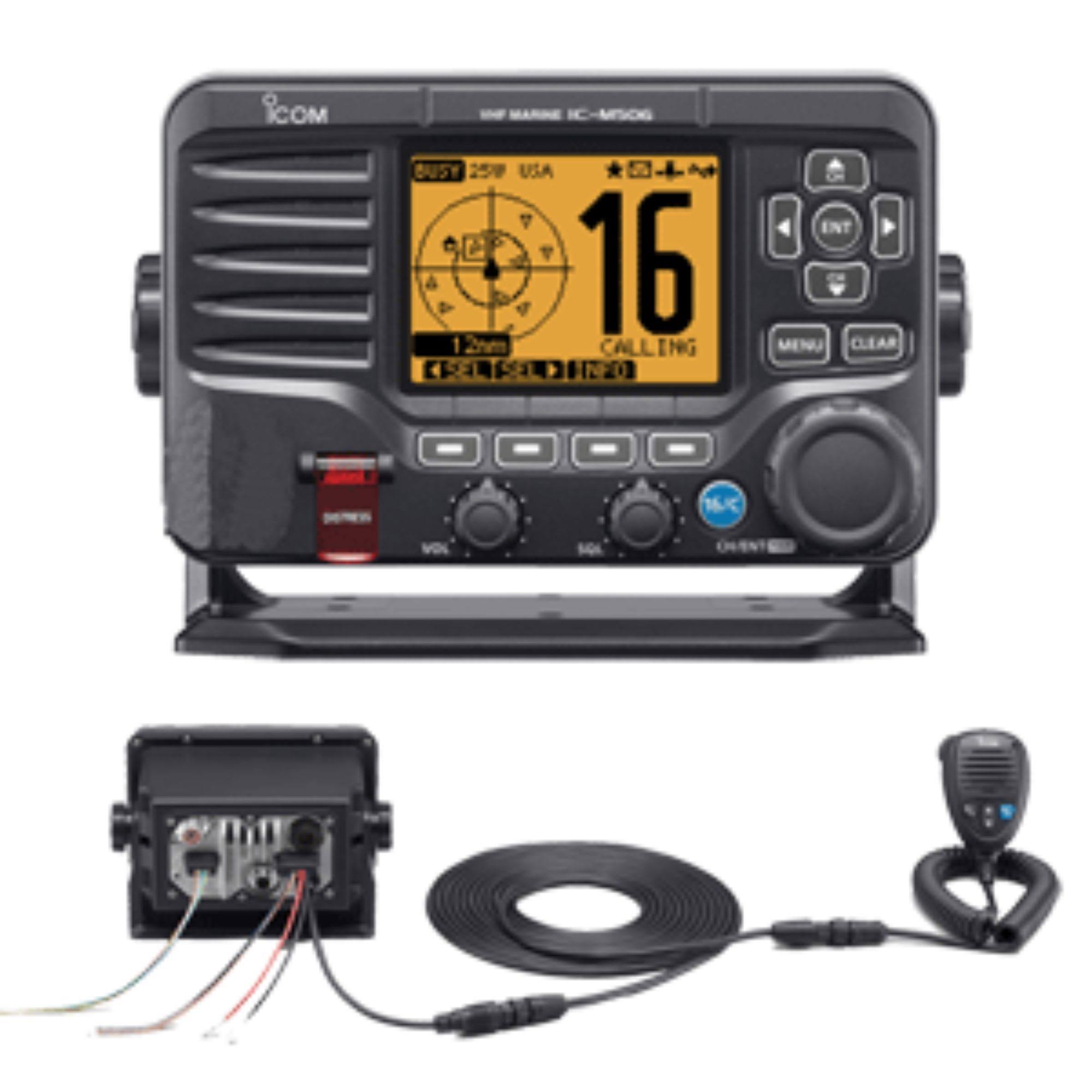 Icom M506 VHF Fixed Mount w-Rear Mic, AIS - Black - Megean