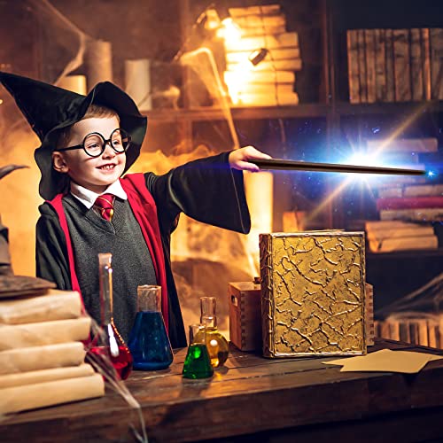 MIAHART 10 Pcs Magic Light Up Wizard Wands Sound Toy for Halloween Costume F591141