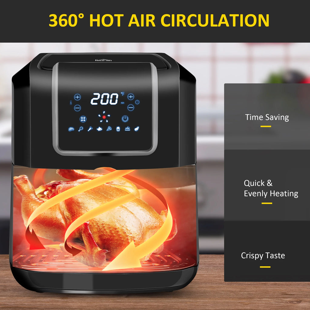 HOMCOM Air Fryer 6.9 Quart with Digital Display, Black Y897154