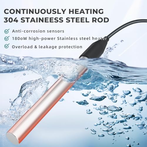 1800W Immersion Water Heater for Pool, Submersible with Thermostat & GFCI H639917