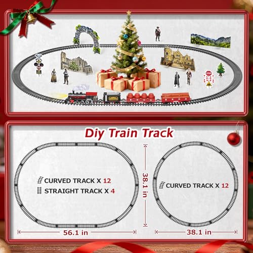Christmas Train Set with Lights and Sound for Kids Ages 4-8 C174