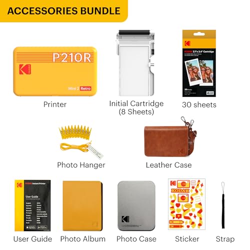 Kodak Mini 2 Retro 4PASS Portable Photo Printer, White L11307